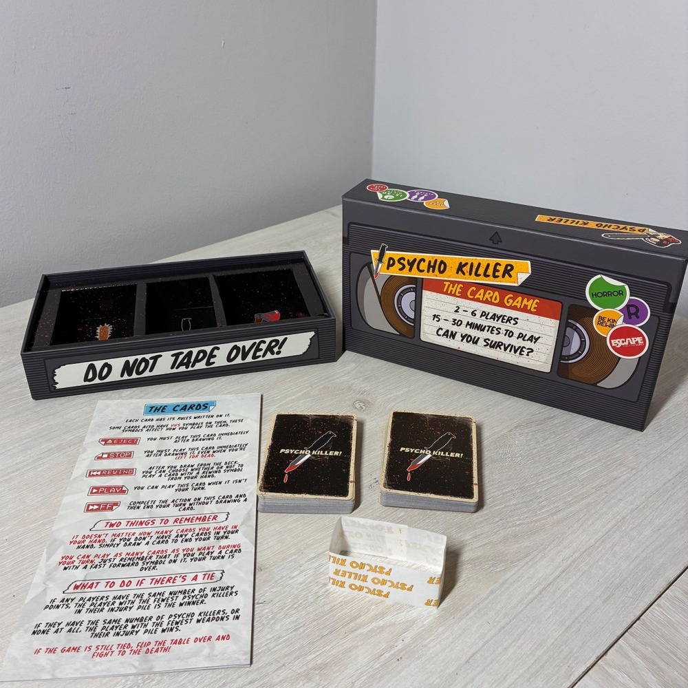 Psycho Killer The Card Game Second Edition Retro Horror Slasher VHS Style Box